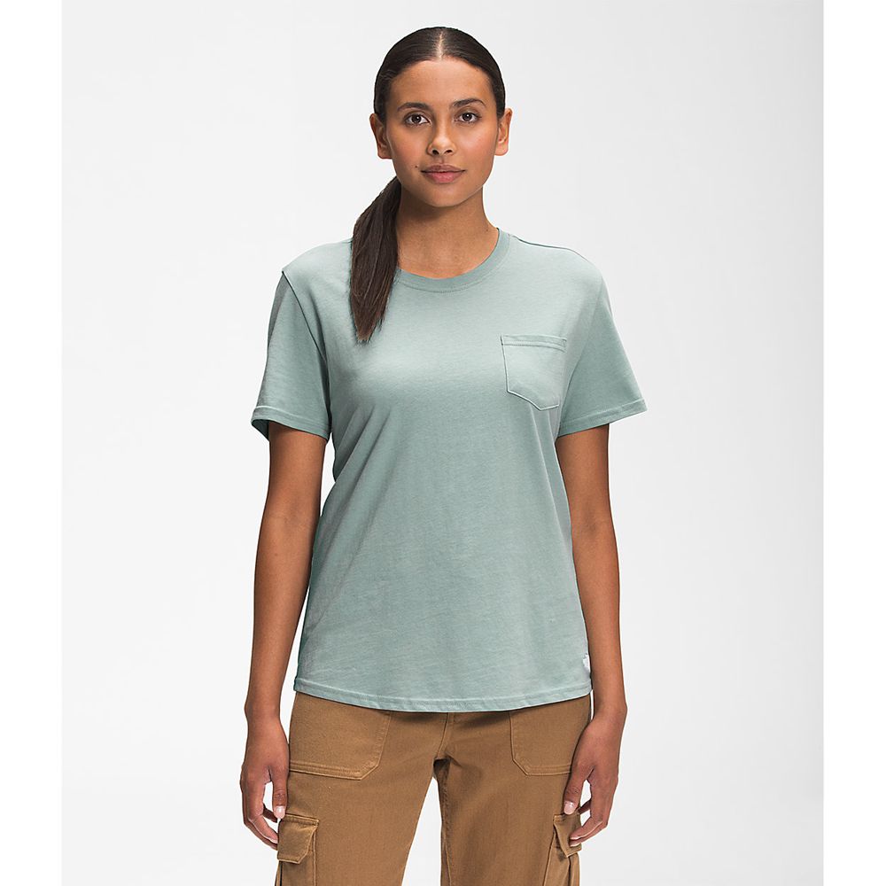 The North Face T-Shirts Womens Australia - The North Face Short Sleeve Woodmont Pocket Green (KHL-60